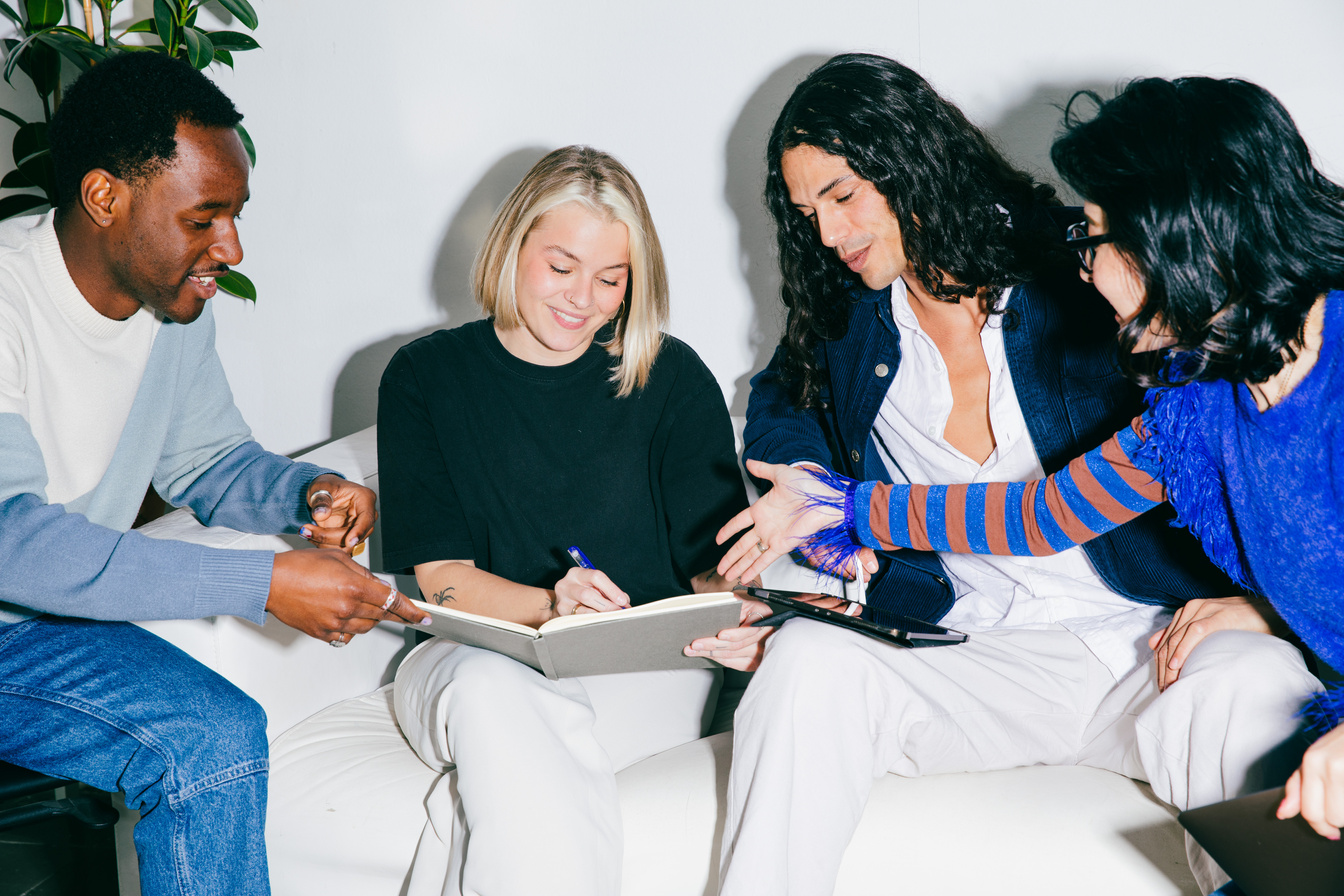 people working togeather